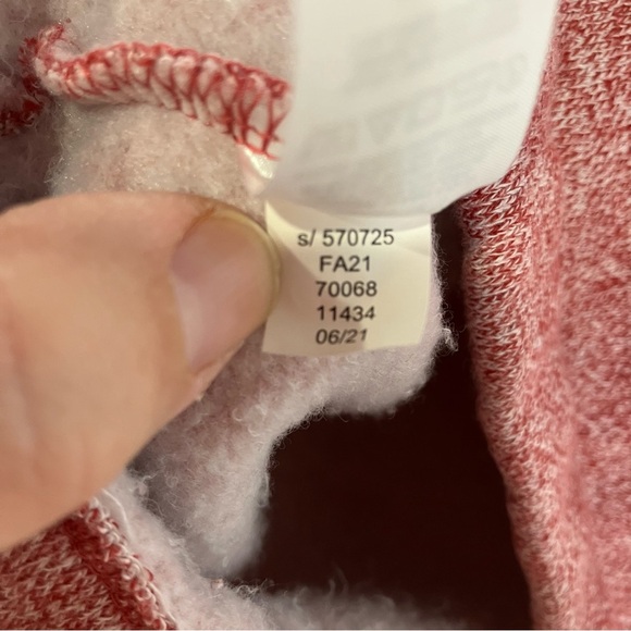 Loft puffed sleeve sweatshirt red white size small - Picture 7 of 8